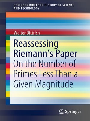 cover image of Reassessing Riemann's Paper